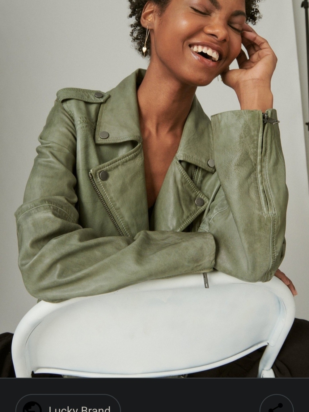 Lucky Brand Real Leather Moto Jacket